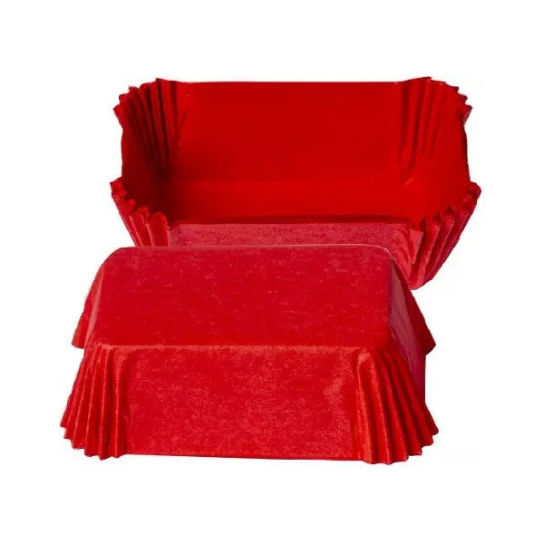 Confezione da 36 pirottini rossi per mini plumcake in carta da forno da 8x5xh3,2 cm di Decora