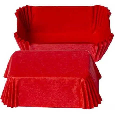 Confezione da 36 pirottini rossi per mini plumcake in carta da forno da 8x5xh3,2 cm di Decora