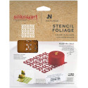 Stencil foliage Silikomart stampo silicone giallo decoro fogliame 100x100xh 1 mm - set 2 pz