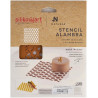 Stencil alambra Silikomart: stampo in silicone giallo per decoro ad effetto geometrico 100x100xh1 mm - set 2 pz