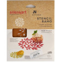 Stencil ramo Silikomart: stampo in silicone giallo per decoro a piatto di rametti ⌀100 h 1 mm - set 2 pz