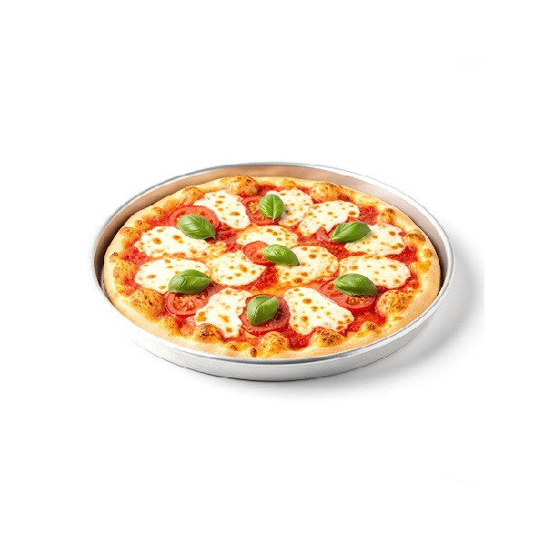 Ruoto per pizza in alluminio da ø28 a ø32 cm ed h2,5 cm: teglia tonda bassa per pizza in alluminio puro