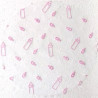 50 Veli in organza con rilevo a forma di biberon Rosa con effetto floccato 50 Veli in organza con rilevo a forma di biberon Rosa con effetto floccato