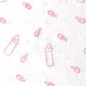 50 Veli in organza con rilevo a forma di biberon Rosa con effetto floccato