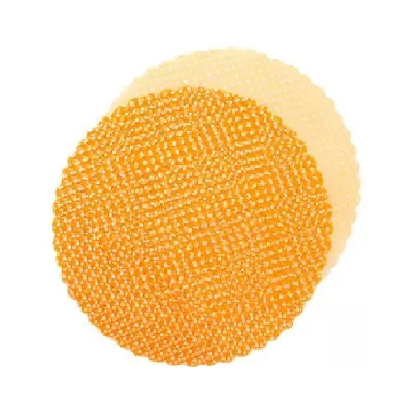 50 Veli Tulle Orlato color Arancione diametro 24 cm con piccoli pois bianchi