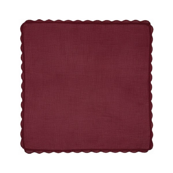 Velo Tulle Orlato Quadrato Bordeaux in confezione da 50 veli da 24x24 cm