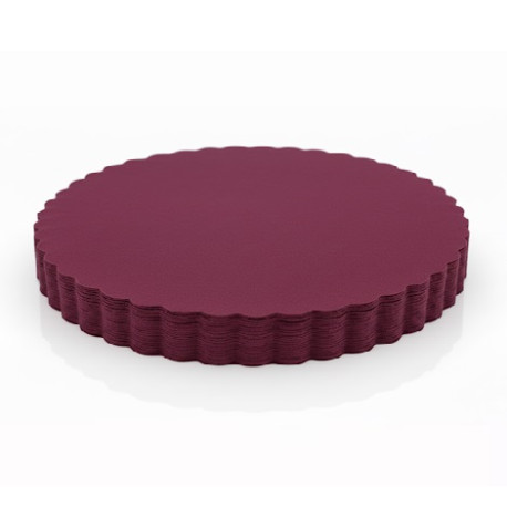 Velo in TNT Orlato Tondo Bordeaux in confezione da 50 veli di diametro 24 cm Velo in TNT Orlato Tondo Bordeaux in confezione da 50 veli di diametro 24 cm