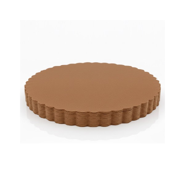 Velo in TNT Orlato Tondo Nocciola in confezione da 50 veli di diametro 24 cm