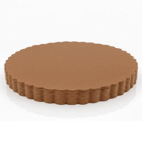 Velo in TNT Orlato Tondo Nocciola in confezione da 50 veli di diametro 24 cm