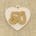 Applicazione in Legno Cuore 50° Oro