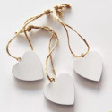Decorazione Cuore Bianco in legno cm 4 pz 3