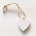 Decorazione Cuore Bianco in legno cm 4 pz 3