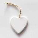 Decorazione Cuore Bianco in legno cm 8 pz 2