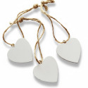 Decorazione Cuore Bianco in legno cm 4 pz 3