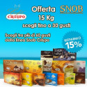 Kit offerta confetti Snob Crispo da 15 Kg, per confettata fino a 30 gusti a scelta, in offerta