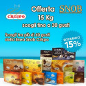 Kit offerta confetti Snob Crispo da 15 Kg, per confettata fino a 30 gusti a scelta, in offerta