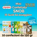 Mini confettata Crispo: 15 gusti di confetti Snob in 10 astucci da 150 g