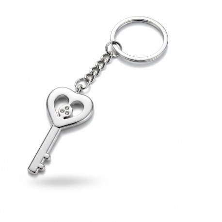 Portachiavi bomboniera chiave con cuore cm 5 Portachiavi bomboniera chiave con cuore cm 5