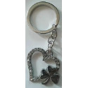 Portachiavi cuore con trifoglio cm 3
