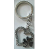 Portachiavi cuore con trifoglio cm 3 Portachiavi cuore con trifoglio cm 3