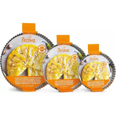 Da ø25 a ø30 cm stampo crostata tonda Decora con fondo mobile in acciaio antiaderente h3,5 cm Da ø25 a ø30 cm stampo crostata tonda Decora con fondo mobile in acciaio antiaderente h3,5 cm