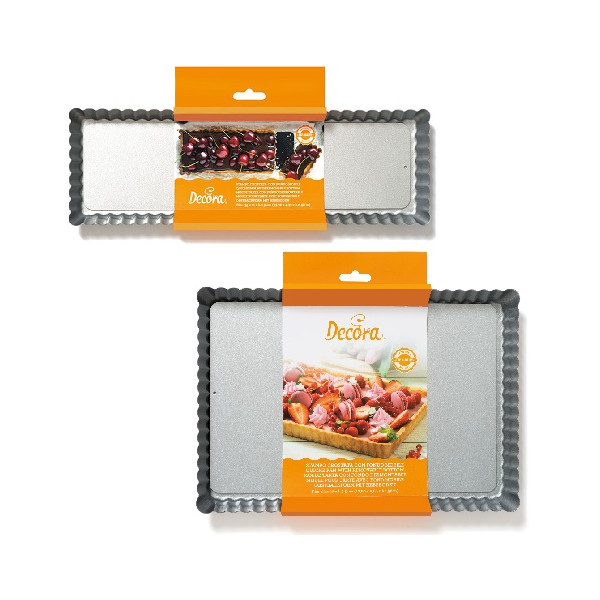 32 o 35 cm Stampo crostata rettangolare Decora con fondo mobile in acciaio antiaderente