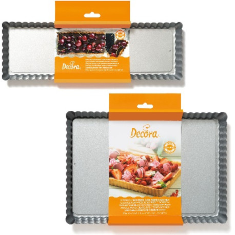 32 o 35 cm Stampo crostata rettangolare Decora con fondo mobile in acciaio antiaderente 32 o 35 cm Stampo crostata rettangolare Decora con fondo mobile in acciaio antiaderente