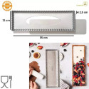 Forma Crostata Rettangolare Fondo Mobile 35x11Xh2,5 cm in acciaio alta qualità da Decora