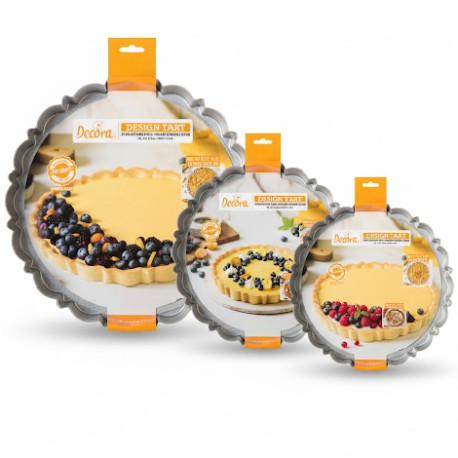 Da ø20 a ø30 cm Design Tart crostata tonda Decora con fondo mobile in metallo antiaderente Da ø20 a ø30 cm Design Tart crostata tonda Decora con fondo mobile in metallo antiaderente
