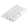 Truffle Eclair 75 Silikomart; stampo silicone bianco per 8 strisce Eclair 130x31 e h 28 mm con cutter Truffle Eclair 75 Silikomart; stampo silicone bianco per 8 strisce Eclair 130x31 e h 28 mm con cutter
