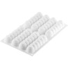 Truffle Eclair 75 Silikomart; stampo silicone bianco per 8 strisce Eclair 130x31 e h 28 mm con cutter Truffle Eclair 75 Silikomart; stampo silicone bianco per 8 strisce Eclair 130x31 e h 28 mm con cutter