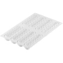 Truffle Eclair 75 Silikomart; stampo silicone bianco per 8 strisce Eclair 130 x 31 e h 28 mm con cutter