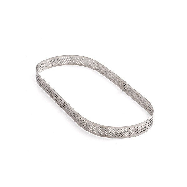 Anello ovale acciaio microforato Decora: sagoma per crostate 29x12xh3,5 cm
