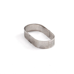 Anello ovale acciaio microforato Decora: sagoma microforata ovale per crostatine 10x6xh2 cm