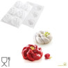 Fleur 90 Silikomart: stampo in silicone bianco per 6 fiori di ø9,9xh3,5 cm