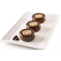 Mini Color Silikomart: stampo in Silicone per 6 monoporzioni tonde con effetto tridimensionale ø7,3xh3 cm