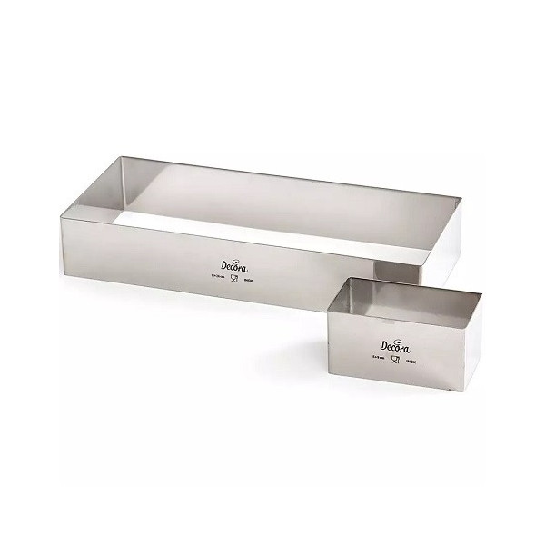Da 26 a 40 cm sagoma inox rettangolare da Decora cornice in acciaio inox h 4,5 cm per torte e semifreddi