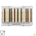 Sigaro di cioccolato Decora: stampo policarbonato 18 barrette da 8,5xh5,5 cm