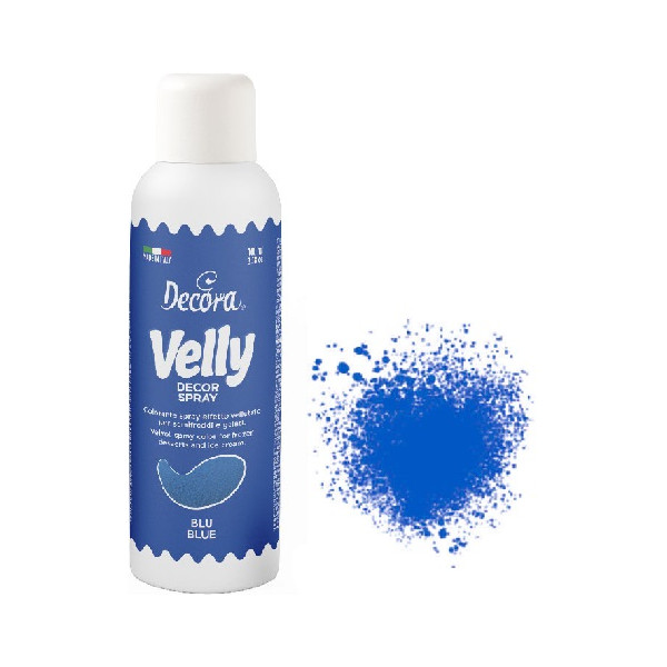 Decorvelly Spray Blu Elettrico da 100 ml Decora colorante alimentare spray effetto vellutato