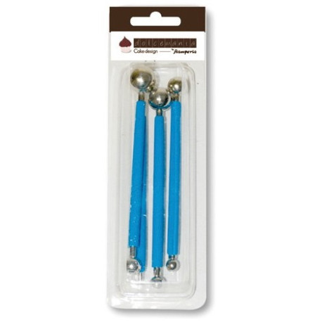 Set 4 bulini varie misure per modellare e decorare pasta di zucchero o pasta frolla