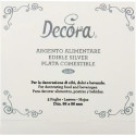Confezione da 5 dogli di argento alimentare, da 23 carati, di dimensioni da 86 x 86 mm da Decora
