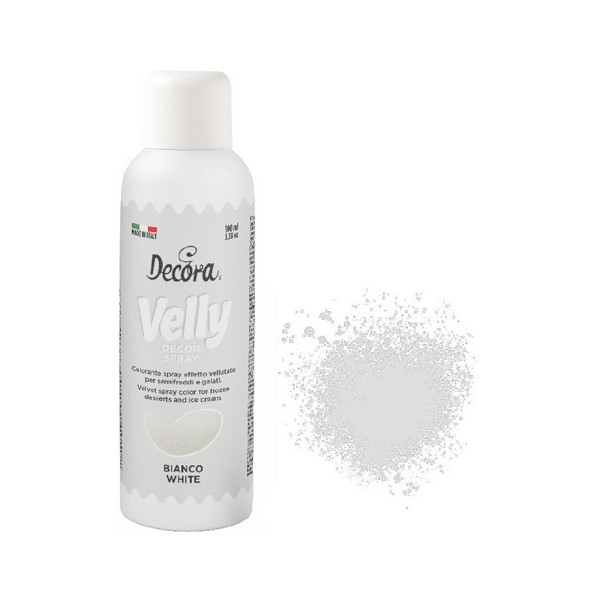 Decorvelly Spray Bianco da 100 ml Decora: colorante alimentare spray effetto vellutato