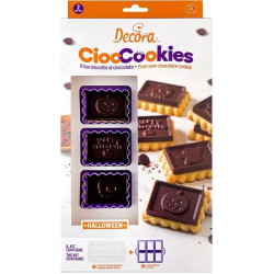 Set CiocCookies Halloween: tagliapasta in plastica per gallette e Stampo Termoformato per placchette di Cioccolato da Decora