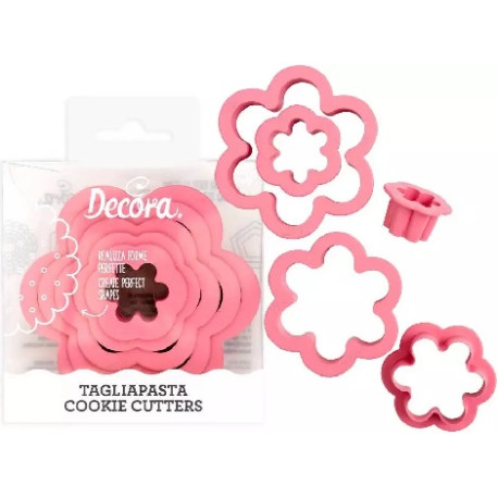 Set 6 Cutter Tagliabiscotti fiore in plastica per alimenti da 1,5 cm a 8 cm da Decora Set 6 Cutter Tagliabiscotti fiore in plastica per alimenti da 1,5 cm a 8 cm da Decora