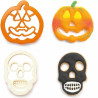 Set 2 Tagliapasta 1 Zucca e 1 Teschio in plastica da Decora Set 2 Tagliapasta 1 Zucca e 1 Teschio in plastica da Decora