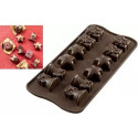 Christmas SCG06 da Silikomart: stampo cioccolatini Natalizi in silicone marrone