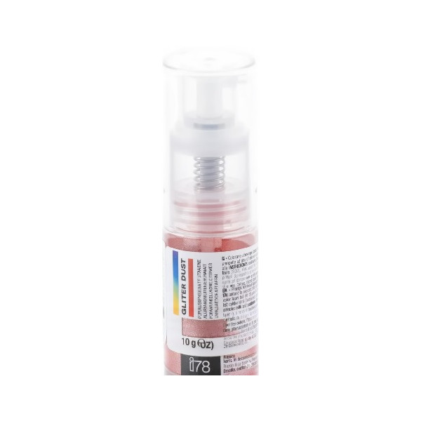 Glitter Dust Red 10 g, della linea i78 Silikomart: colorante in polvere spray color rosso glitterato perlescente