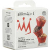 Set 6 pirottini muffin tondi da CUP01 Silikomart: 6 stampi in silicone rosso di diametro 68 mm, altezza 32 mm