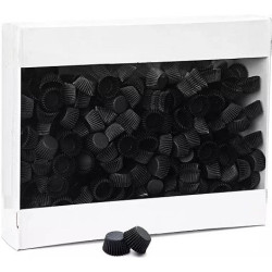 Set di 5000 pirottini mini bon bon in carta forno nera di ø2xh1,5 cm, ideale per presentare singoli confetti