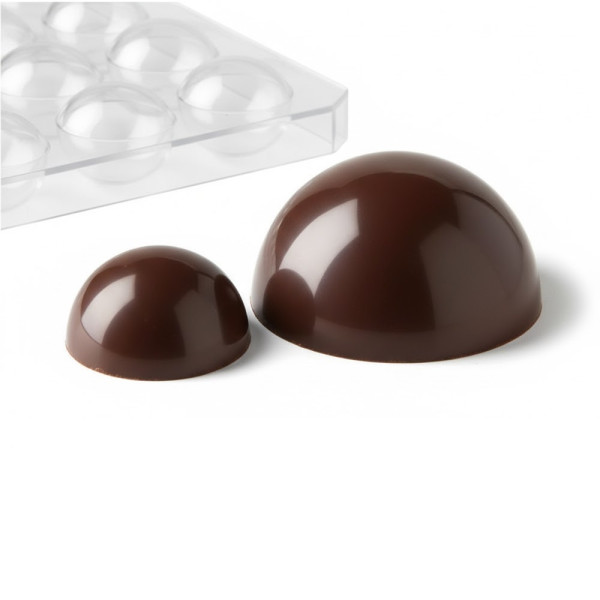 Sfere di cioccolato ø6 cm peso 35 g o ø6,8 cm peso 40 g, stampo policarbonato per cioccolatini a sfera